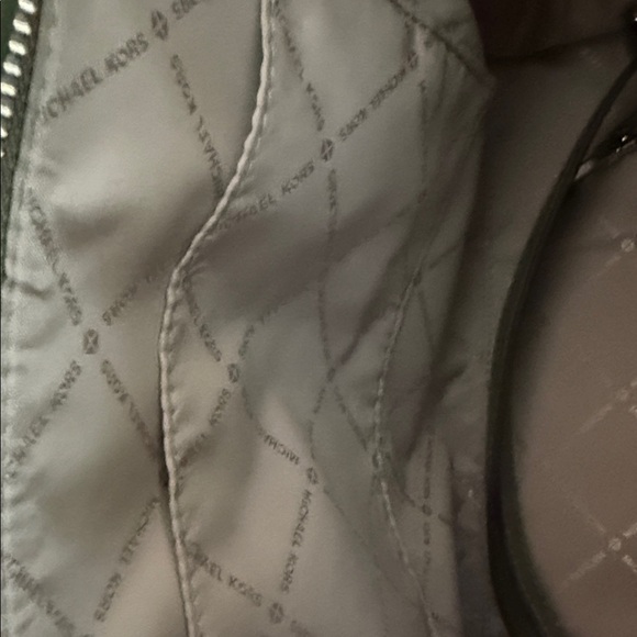 Michael Kors Olive Green Leather Satchel with Logo Charm - Picture 10 of 14